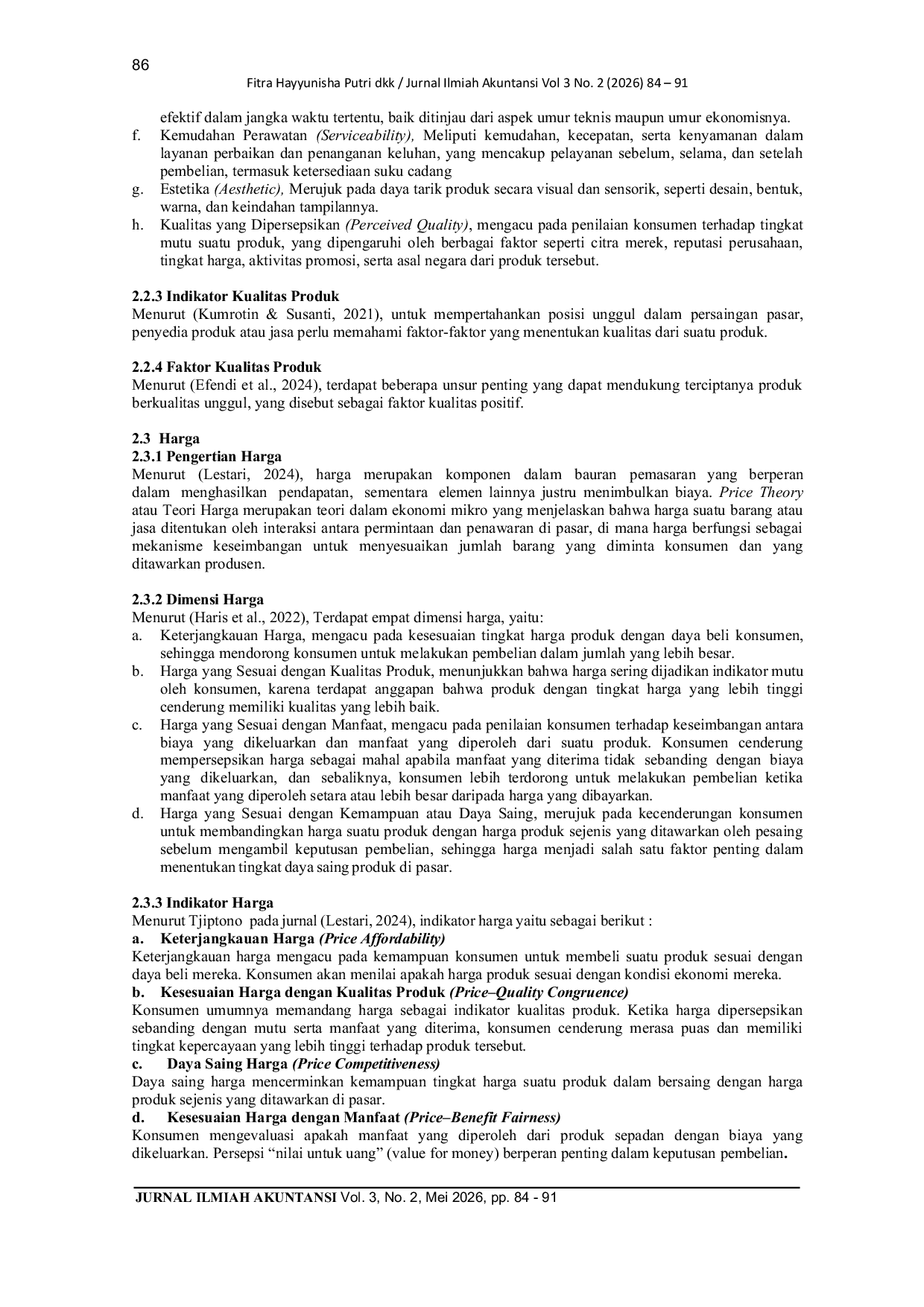 JURIS Pengaruh Citra Merek Kualitas Produk Dan Harga Terhadap Keputusan Pembelian Scarlett Whitening Pada Kelurahan Wanasari