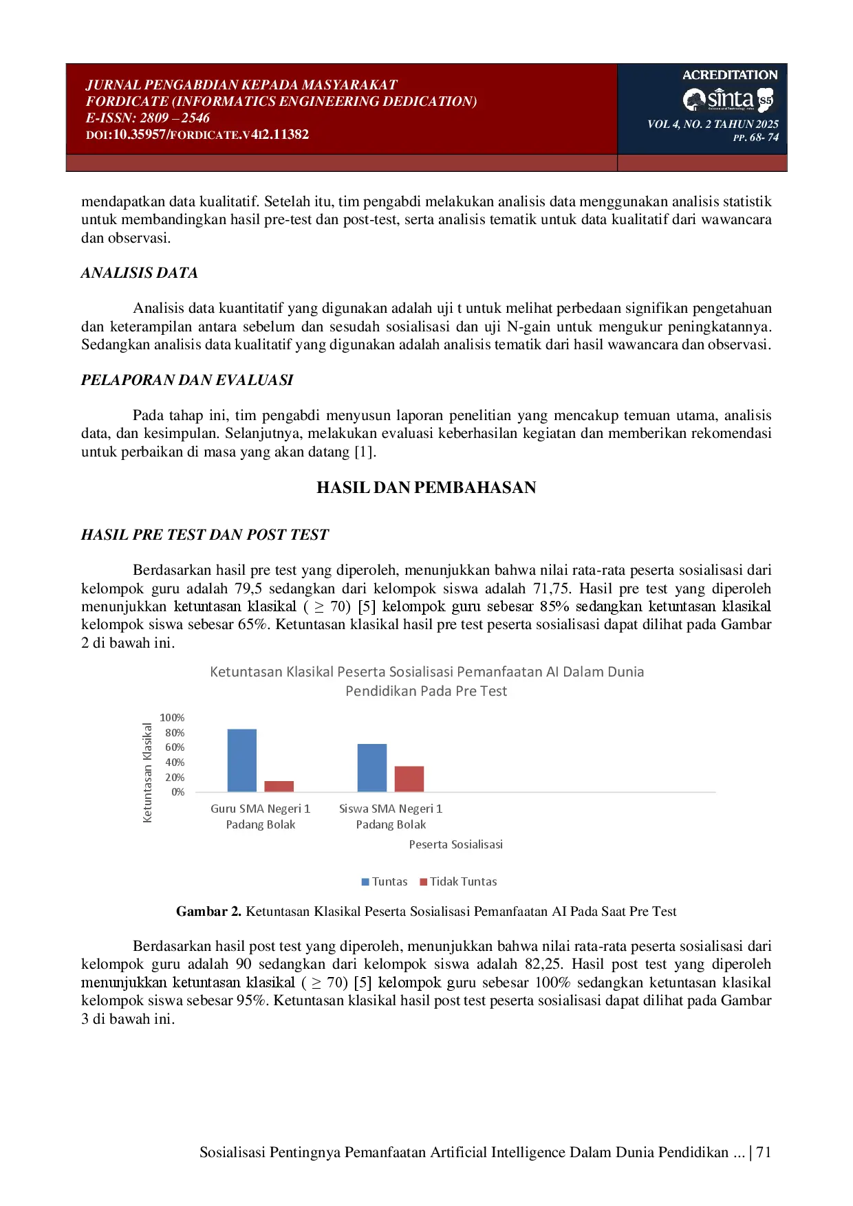 juris Sosialisasi Pentingnya Pemanfaatan Artificial Intelligence Dalam Dunia Pendidikan Di Sma Negeri 1 Padang Bolak