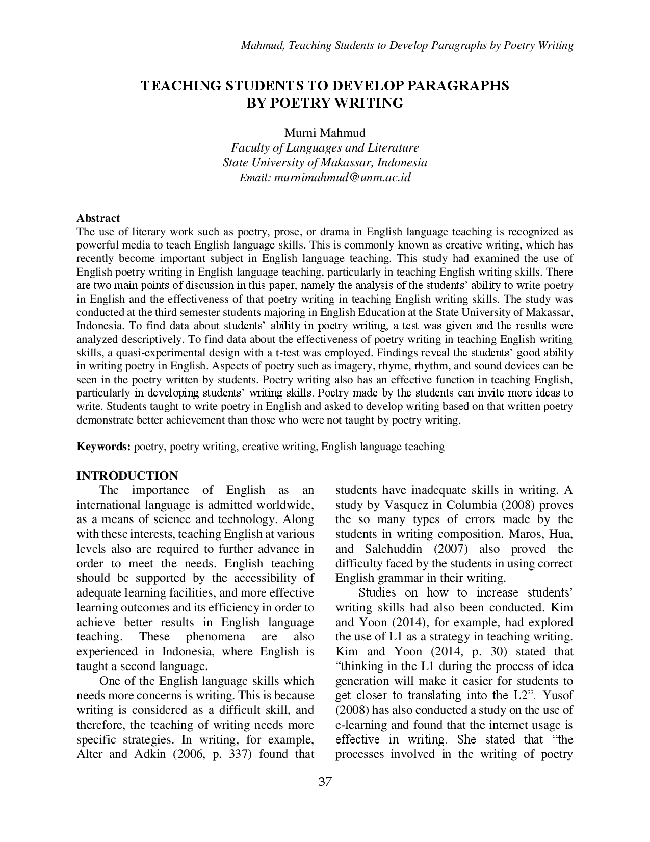 juris Mengajar Siswa Untuk Mengembangkan Paragraf Dengan Menulis Puisi