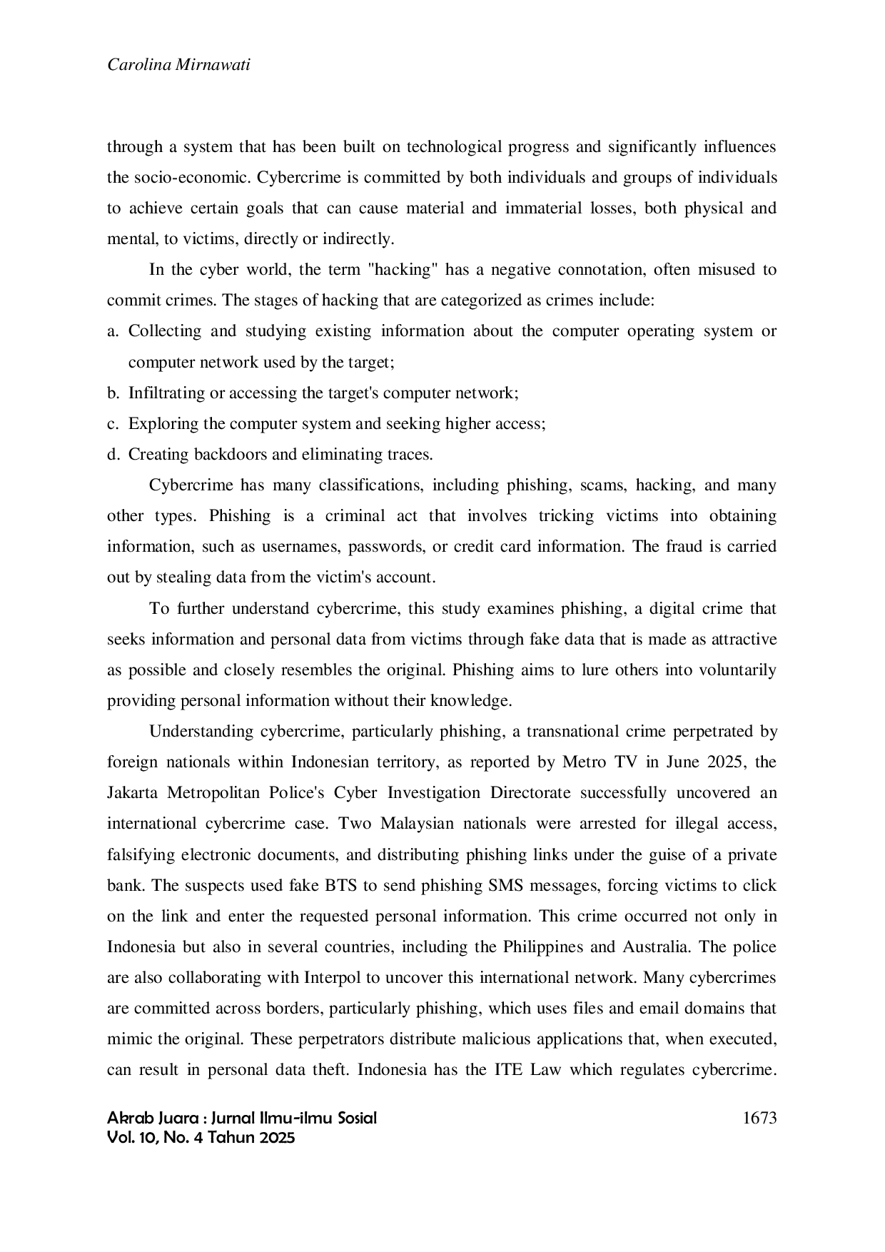 JURIS Strengthening International Cooperation to Combat Phishing in Transnational Cybercrime