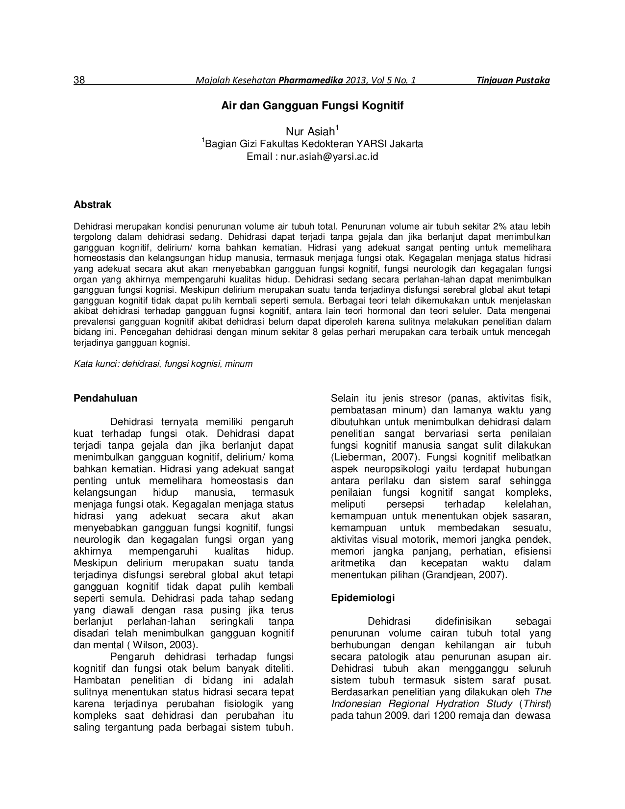 juris Air dan Gangguan Fungsi Kognitif