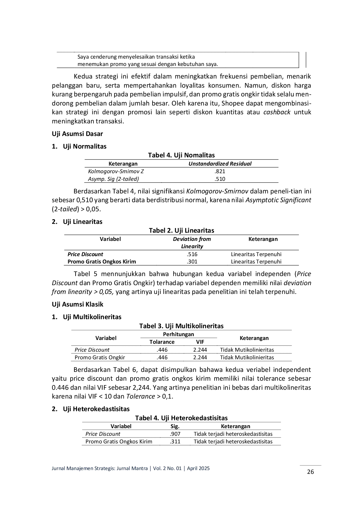 JURIS Pengaruh Price Discount dan Promo Gratis Ongkos Kirim terhadap Keputusan Pembelian pada Marketplace Shopee