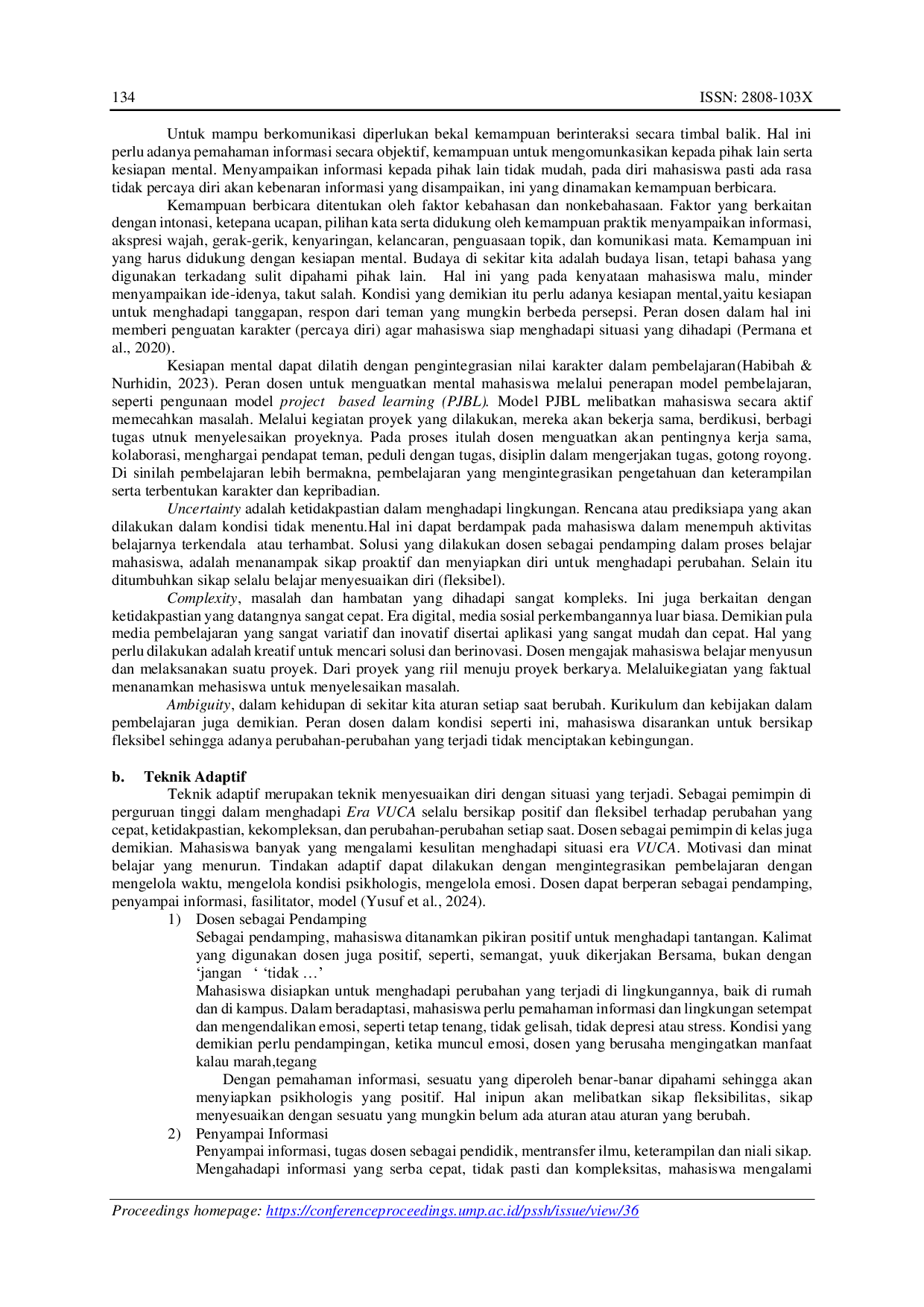 JURIS Peran Dosen untuk Menyiapkan Mahasiswa dalam Menghadapi Era Vuca Volatility Uncertainty Complexity Dan Ambiguity