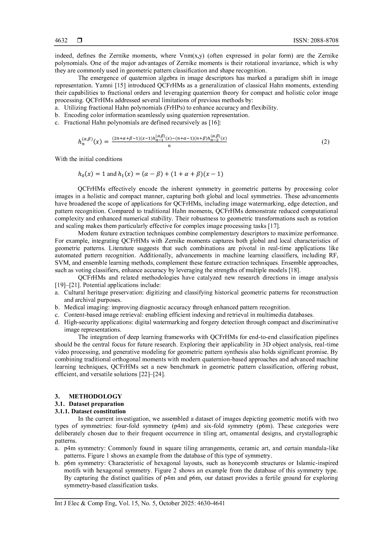 JURIS Exploring ensemble learning for classifying geometric patterns insights from quaternion cartesian fractional Hahn moments