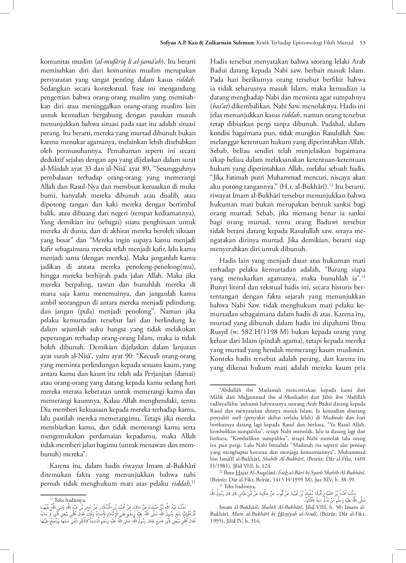 juris Kritik Terhadap Epistemologi Fikih Murtad