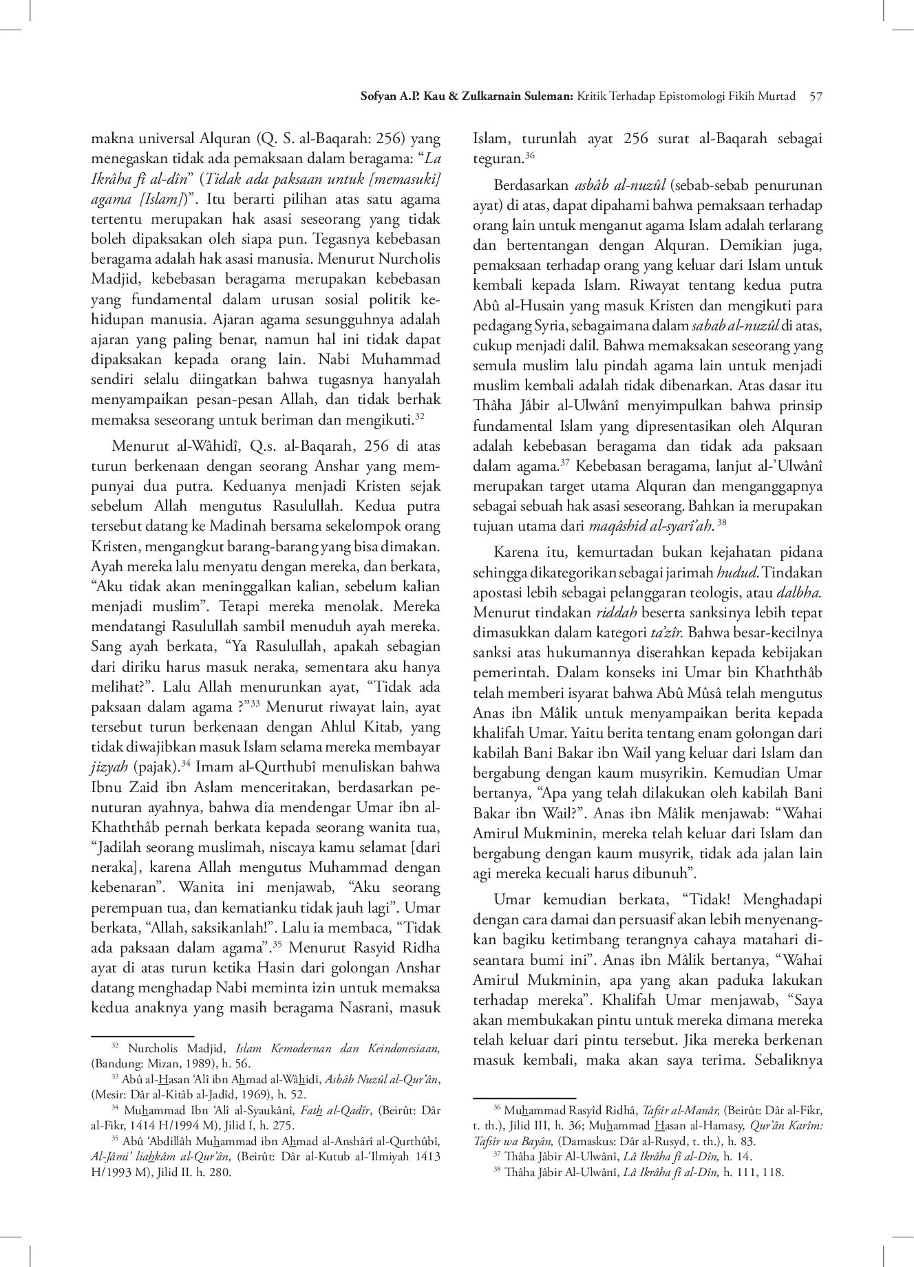 juris Kritik Terhadap Epistemologi Fikih Murtad