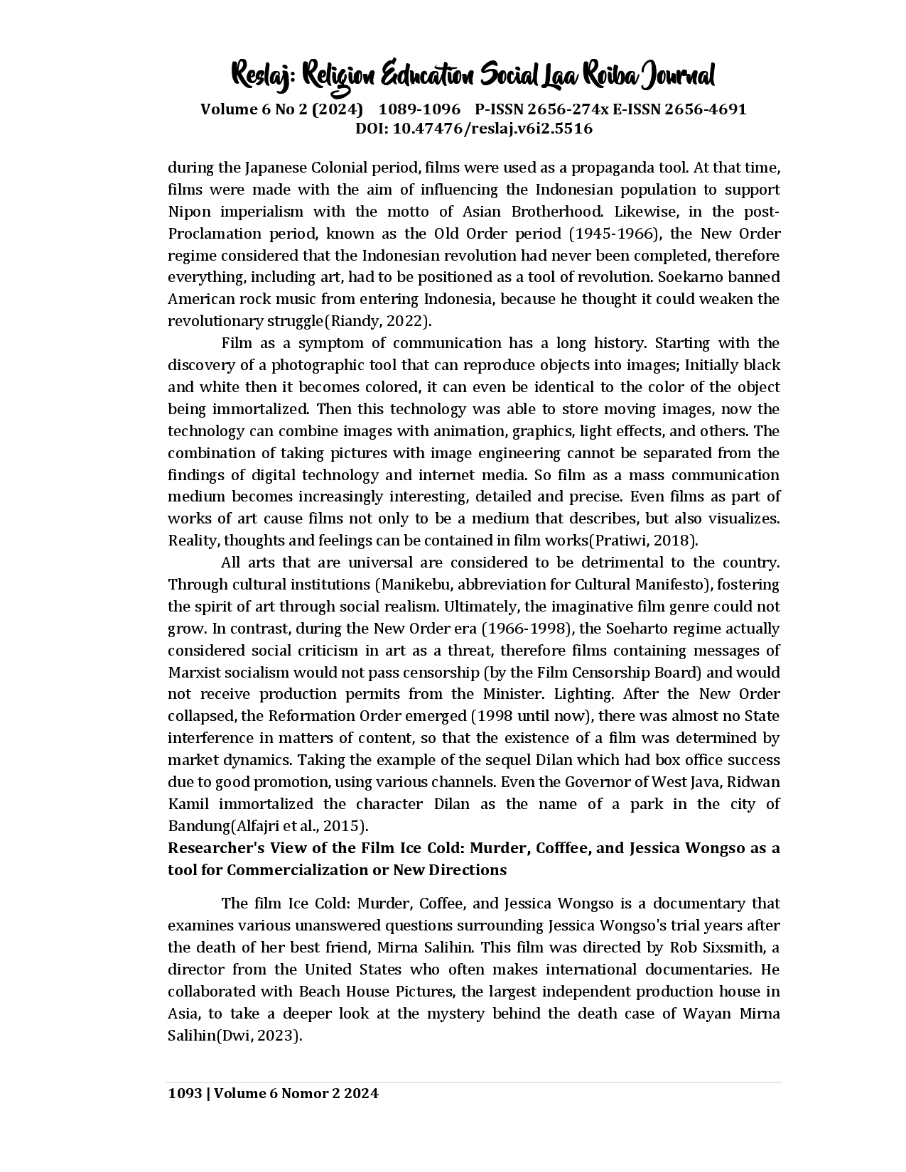 juris Film Ice Cold Murder Coffee and Jessica Wongso Between Commercialization or New Direction