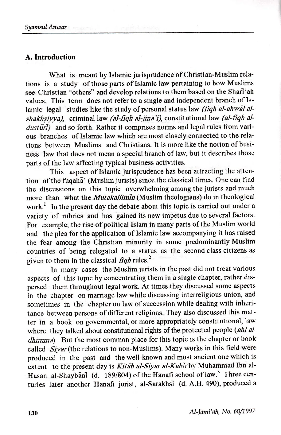 JURIS Islamic Jurisprudence of Christian Muslim Relations Toward a Reinterpretation