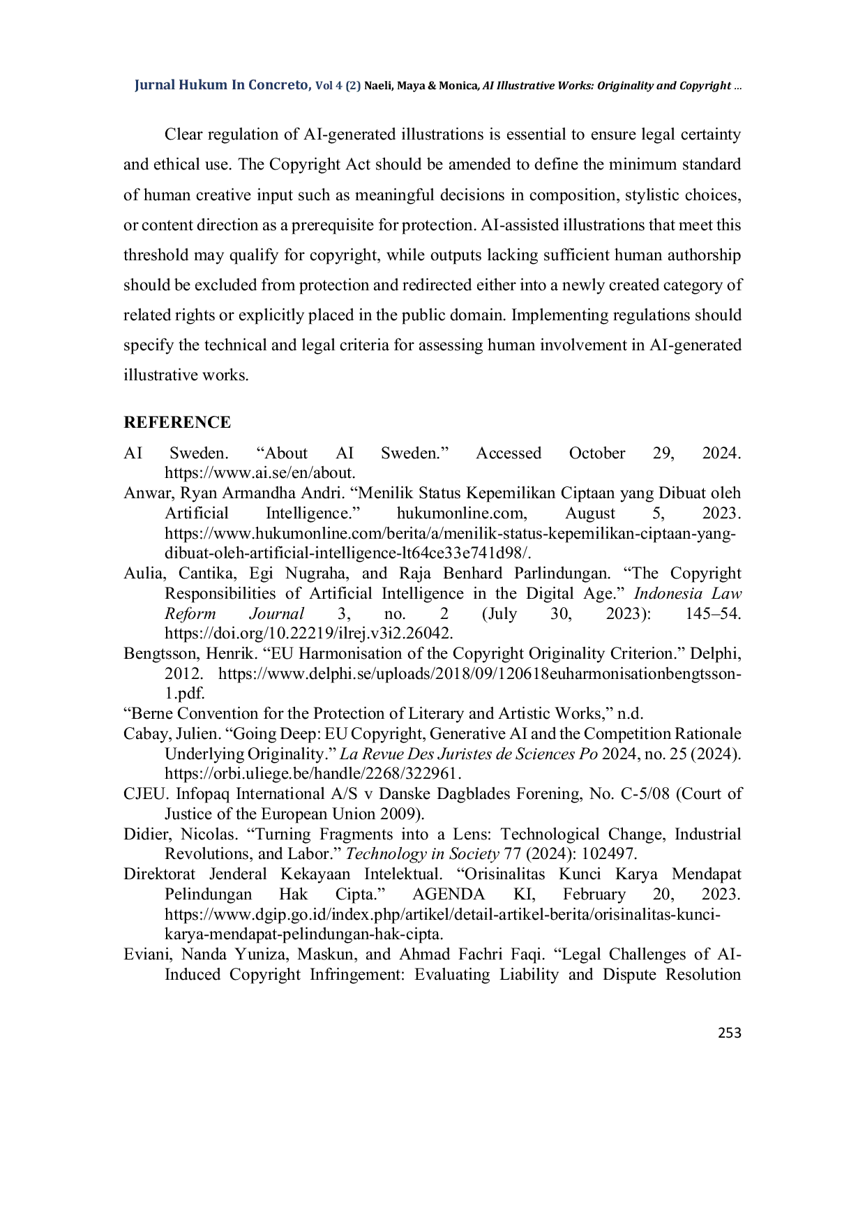 JURIS AI Illustrative Works Originality and Copyright in Indonesian and Swedish Law