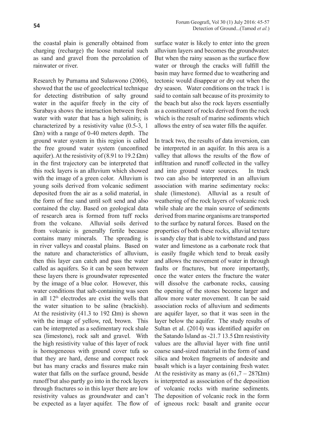 JURIS Detection of Ground Water Availability at Buhias Island Sitaro Regency