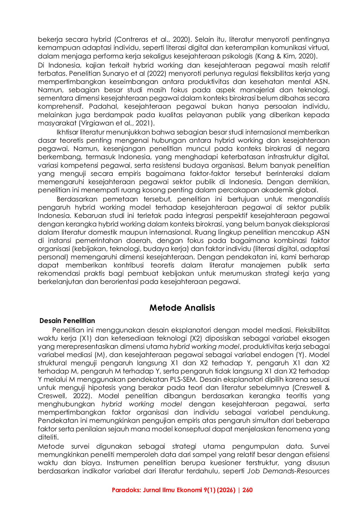 JURIS Dampak Hybrid Working Model terhadap Employee Well Being pada Aparatur Sipil Negara