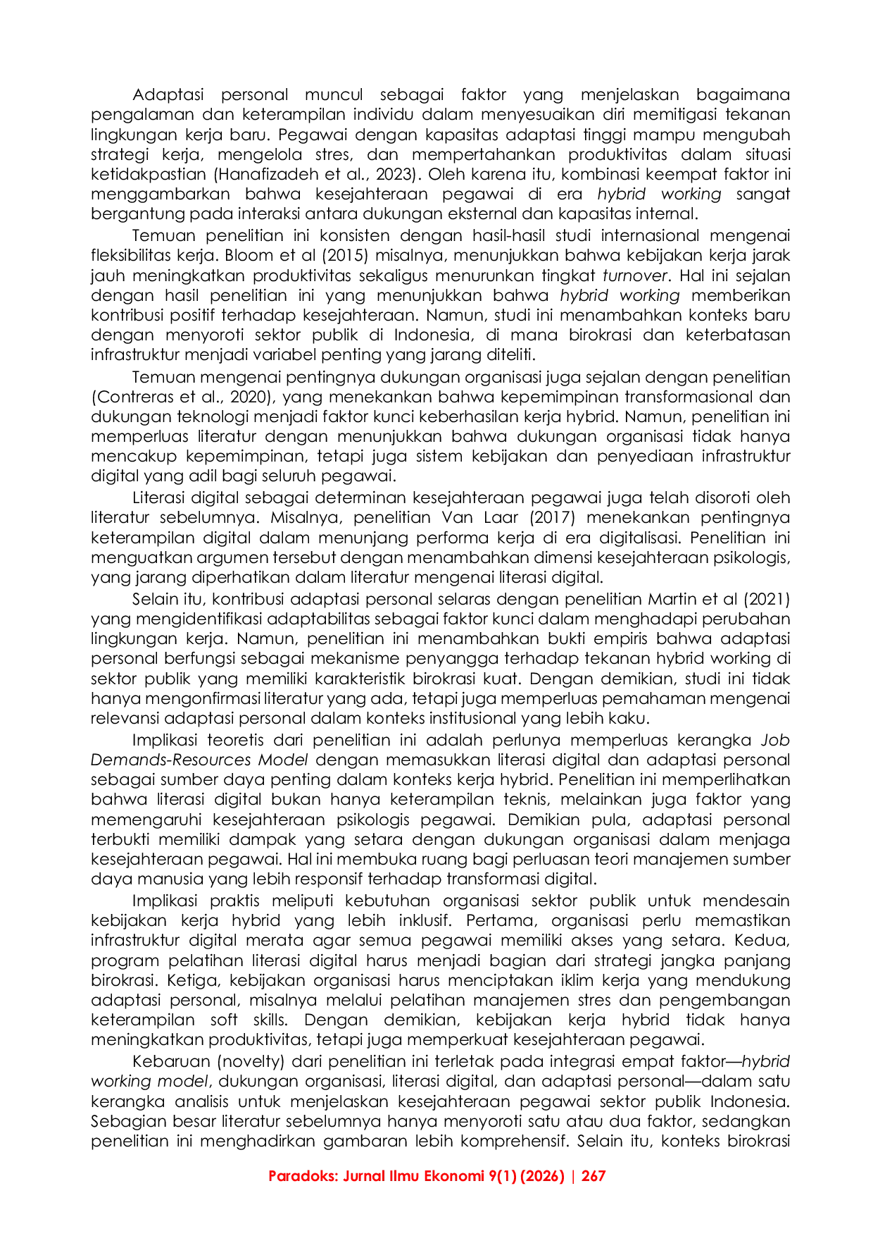 JURIS Dampak Hybrid Working Model terhadap Employee Well Being pada Aparatur Sipil Negara