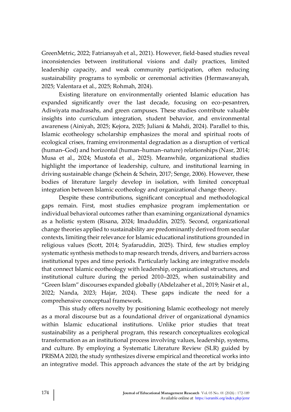 JURIS Integrating Ecotheology into Organizational Dynamics of Islamic Education A Conceptual Model Based on Systematic Review