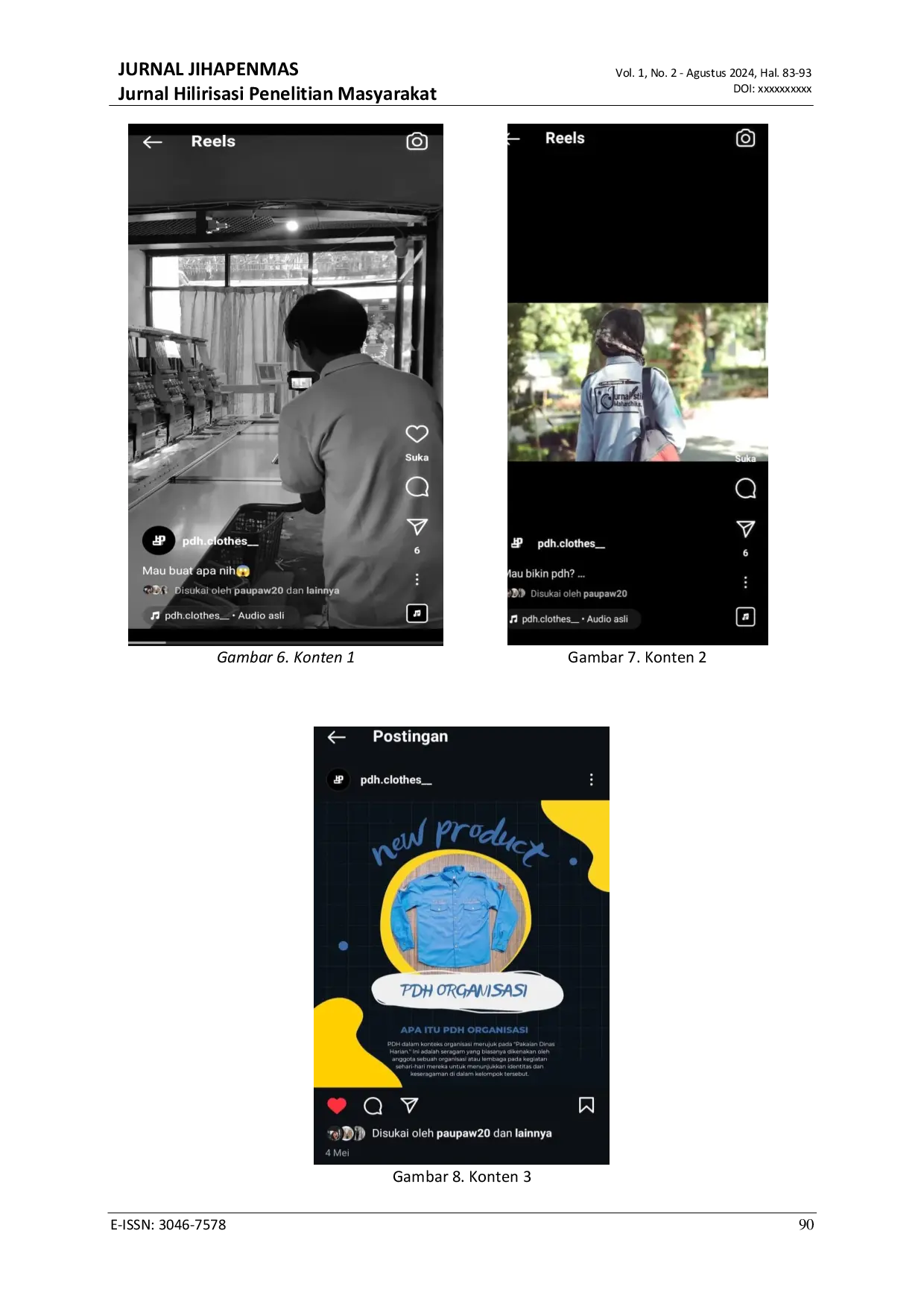 JURIS Perancangan Konten Digital Untuk UMKM Studi Kasus Pada PDH Clothes