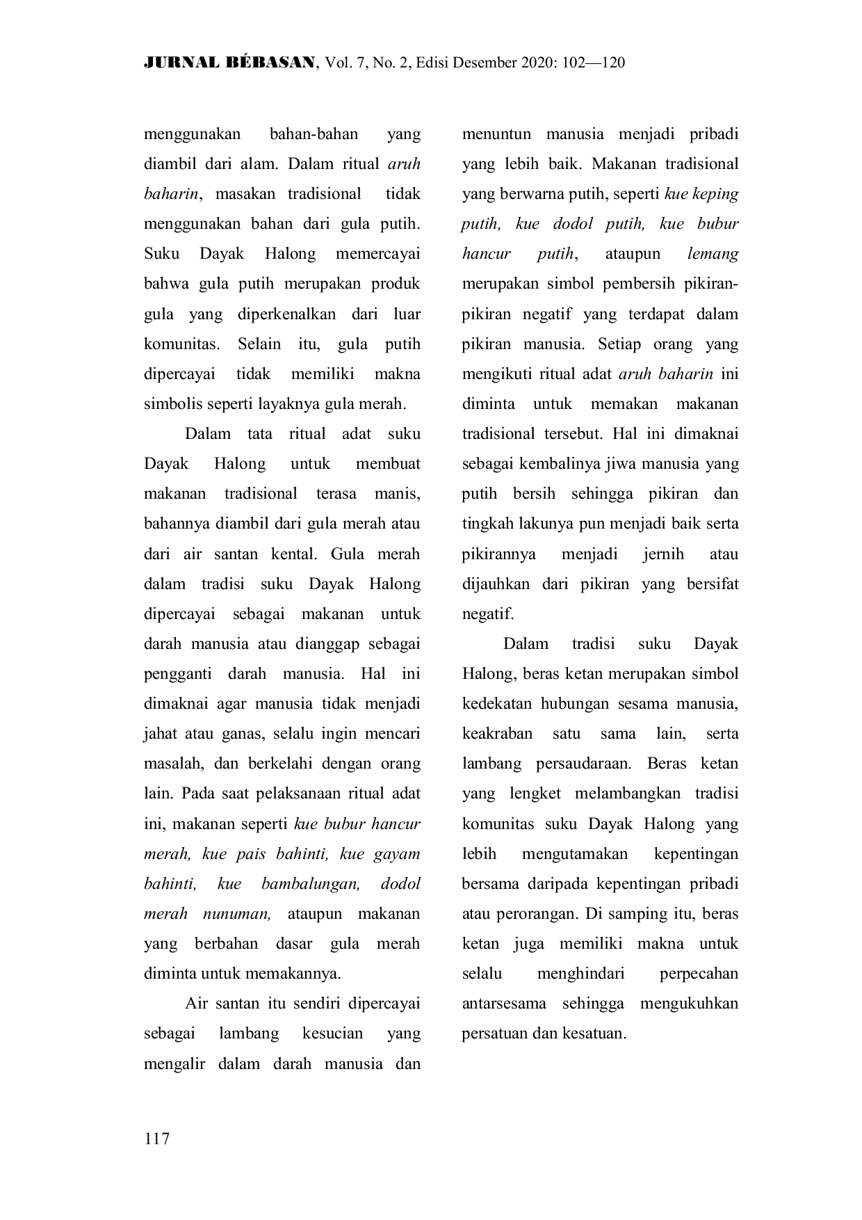 JURIS Konsep Penamaan Makanan Tradisional Dalam Leksikon Ritual Aruh Baharin Suku Dayak Halong Sebuah Kajian Etnolinguistik