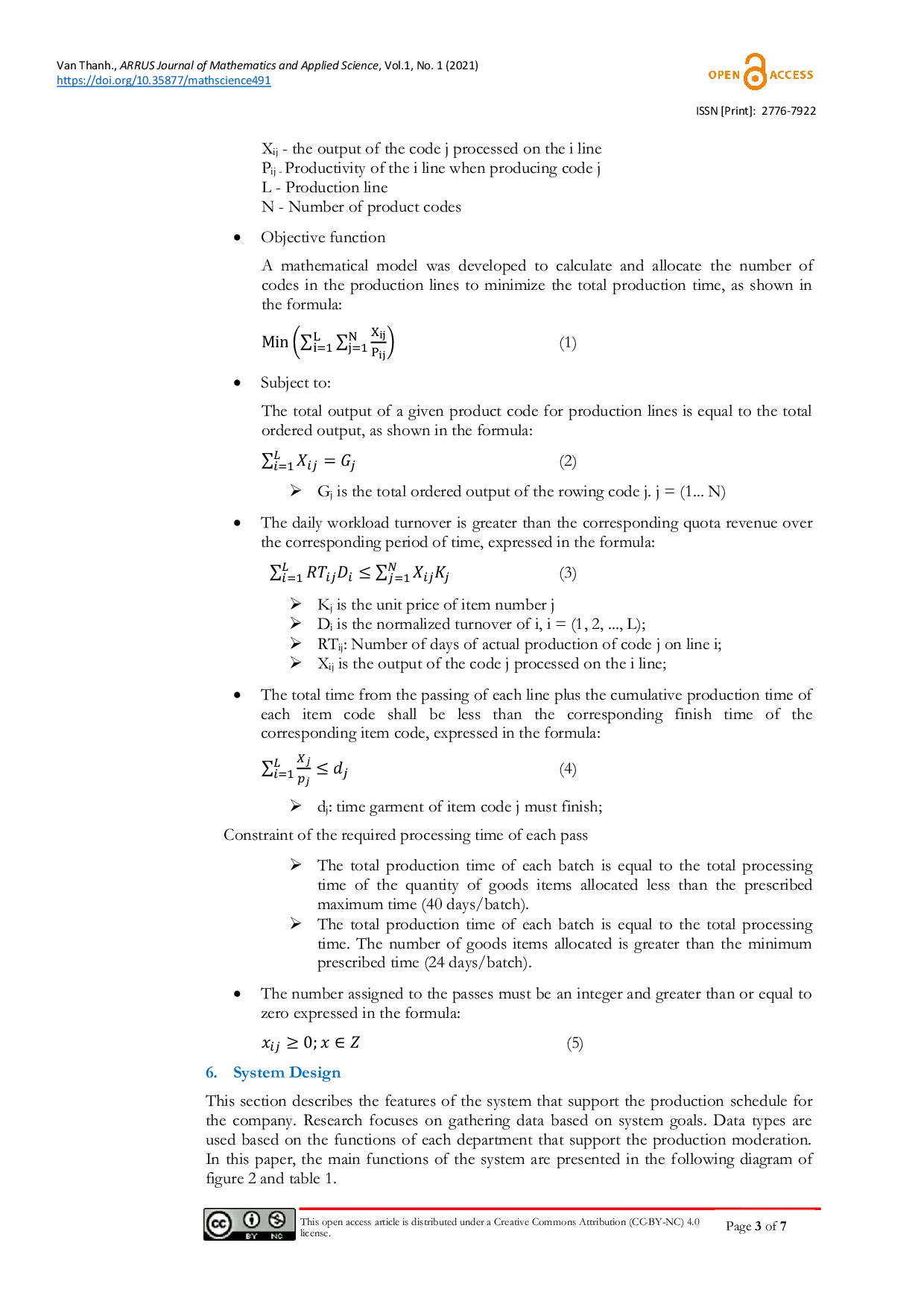JURIS Production Scheduling Mathematical Model in Garment Industry