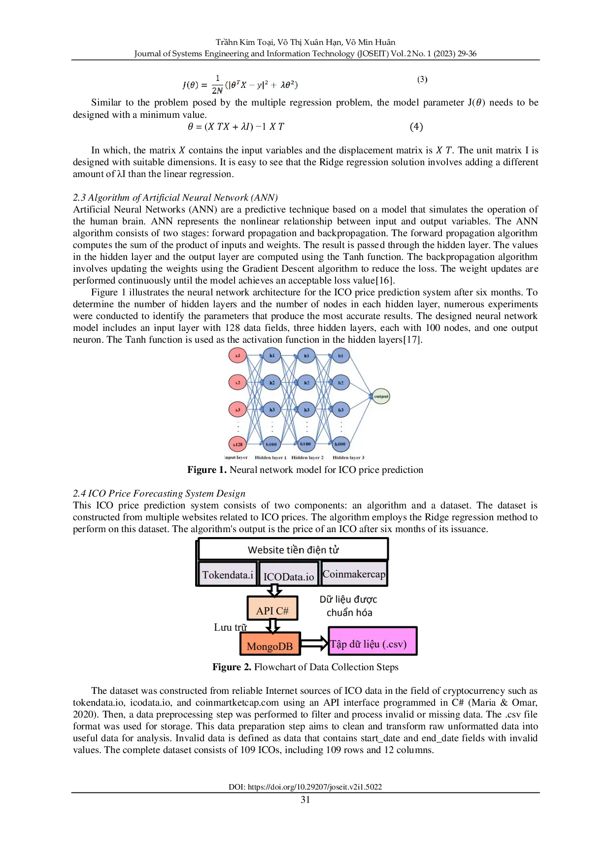 JURIS Predicting ICO Prices Using Artificial Neural Network and Ridge Regression Algorithm