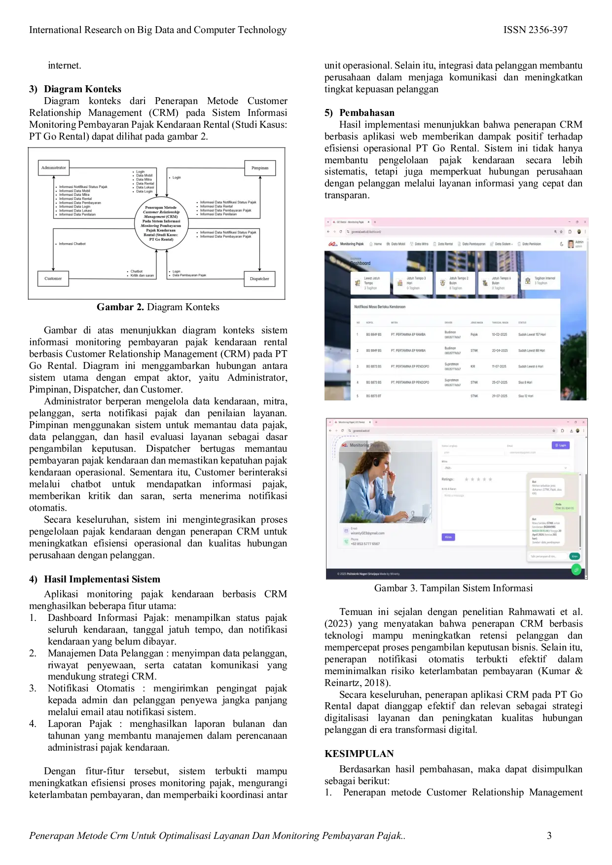 JURIS Penerapan Metode CRM untuk Optimalisasi Layanan dan Monitoring Pembayaran Pajak Kendaraan di PT Go Rental