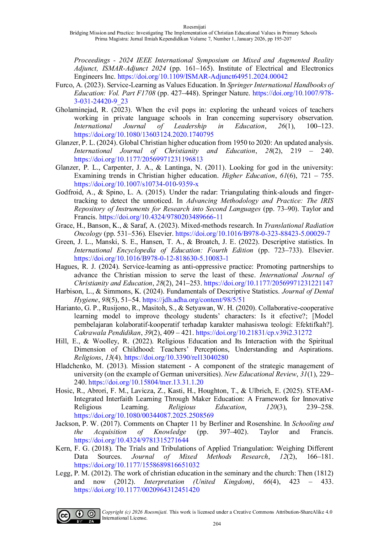 JURIS Bridging Mission and Practice Investigating the Implementation of Christian Educational Values in Primary Schools