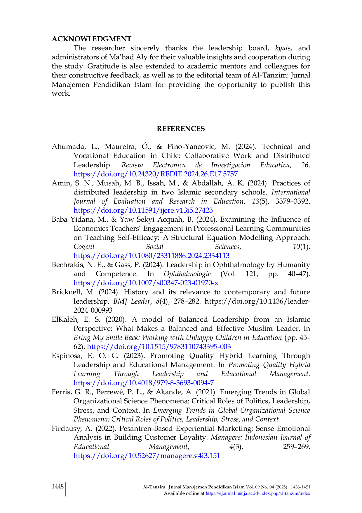 JURIS Kyai s Collective Collegial Leadership Model in Education Management