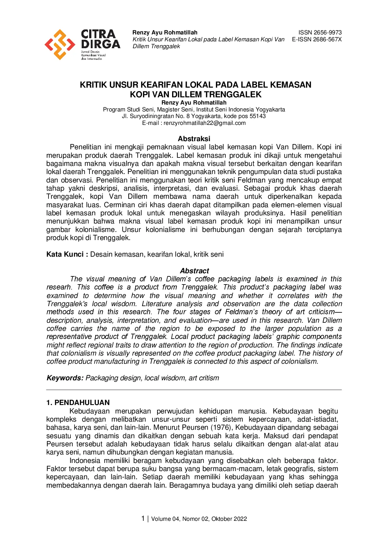 juris Kritik Unsur Kearifan Lokal pada Label Kemasan Kopi Van Dillem Trenggalek