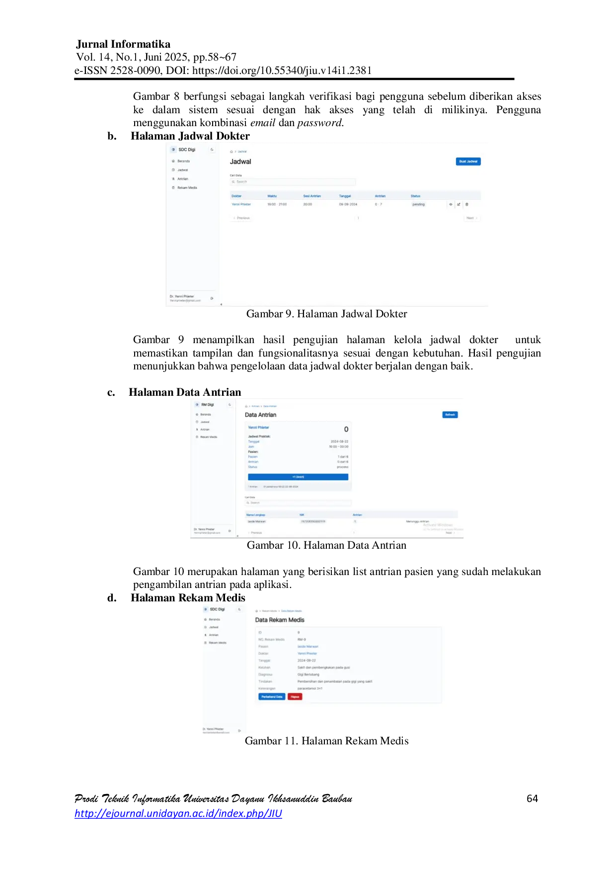 JURIS Rancang Bangun Aplikasi Terintegrasi untuk Pendaftaran dan Rekam Medis Pasien Dokter Gigi Berbasis Platform Web dan Android