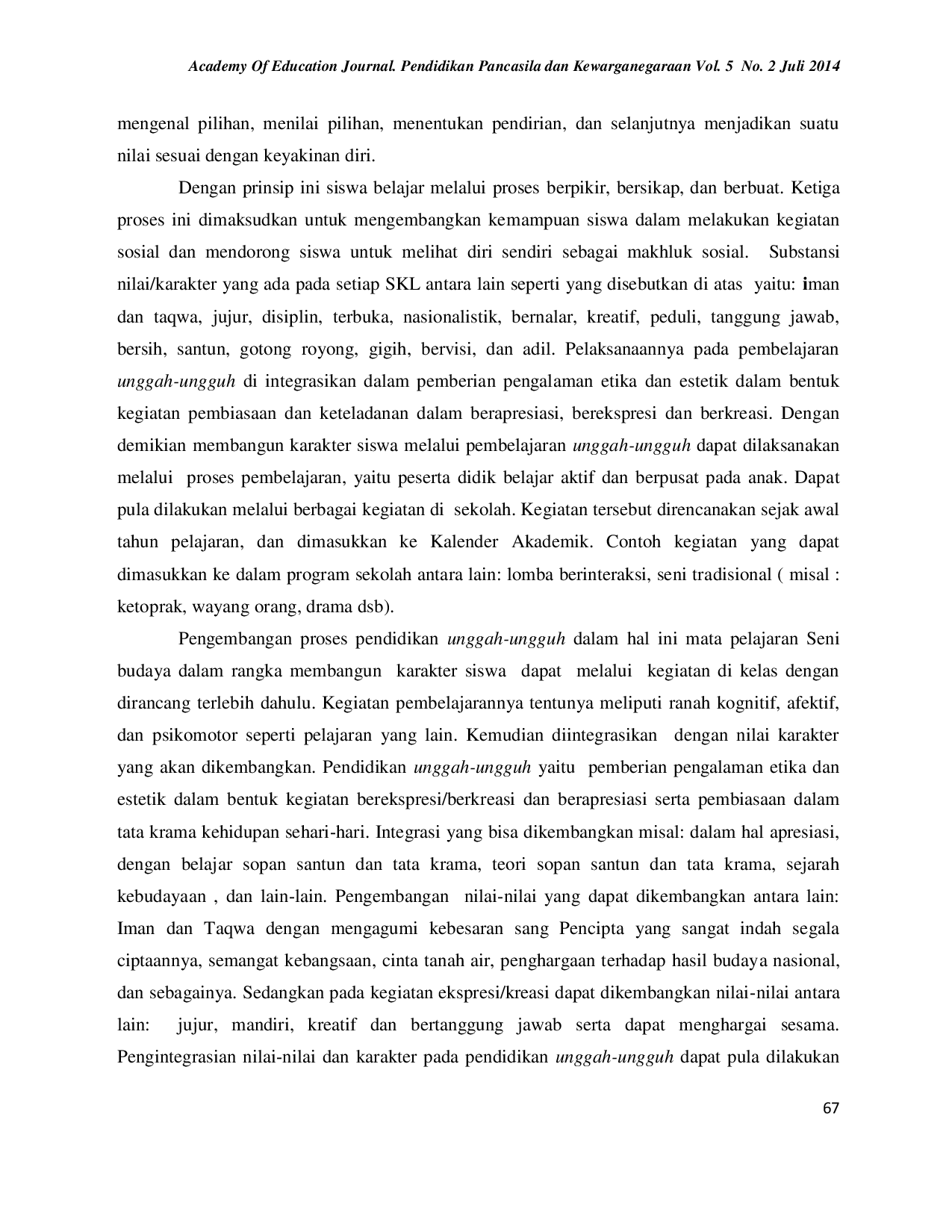 JURIS Membangun Karakter Siswa Melalui Pendidikan Unggah Ungguh di Sekolah