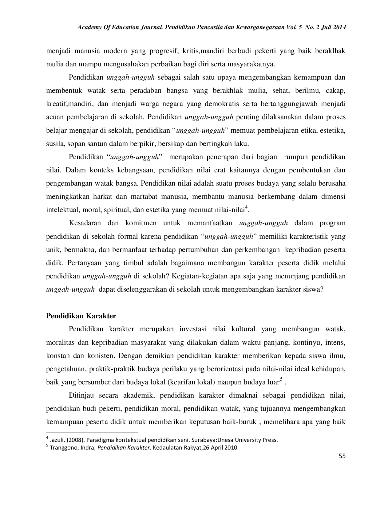 JURIS Membangun Karakter Siswa Melalui Pendidikan Unggah Ungguh di Sekolah