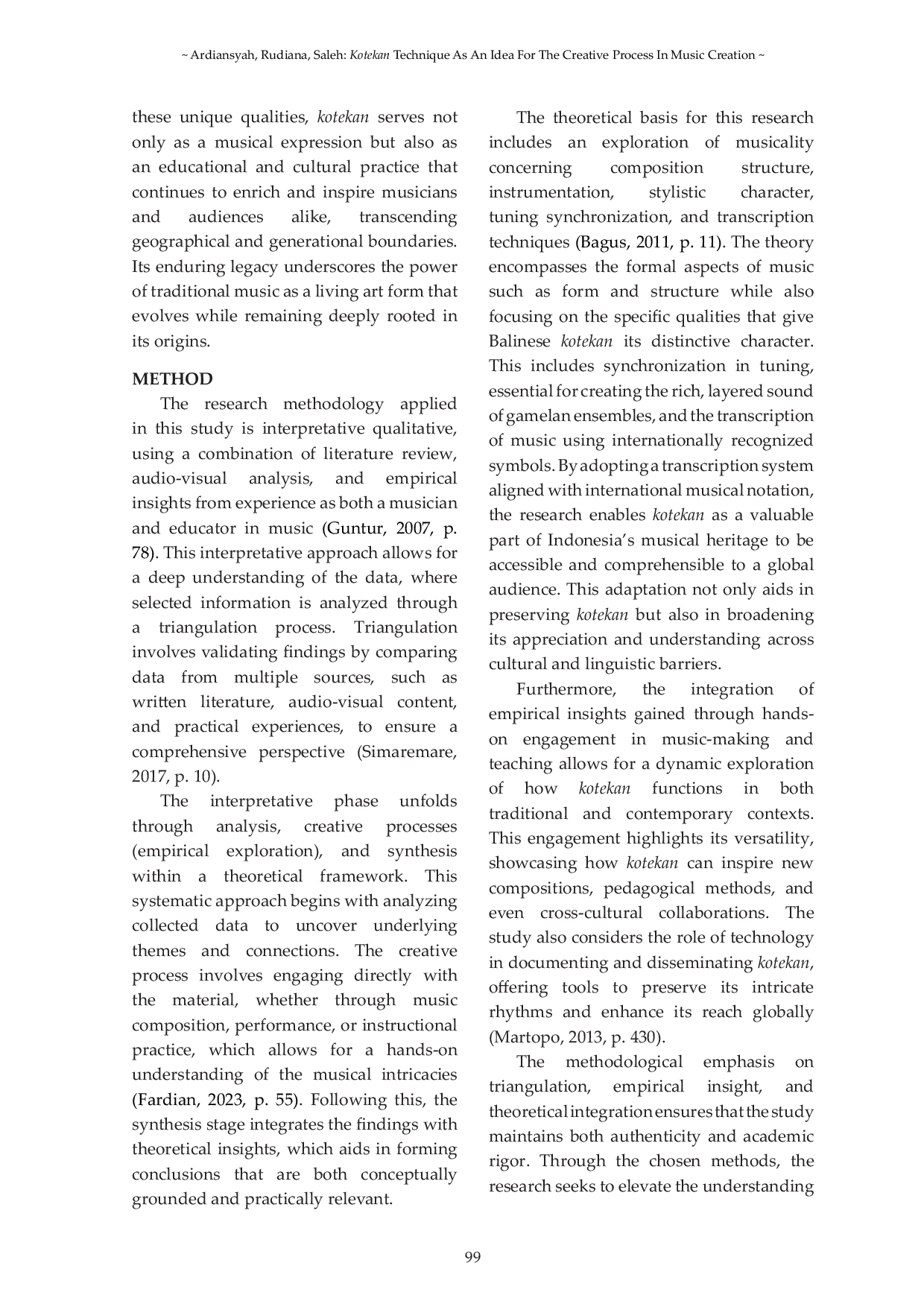 JURIS Kotekan Technique As An Idea For The Creative Process In Music Creation