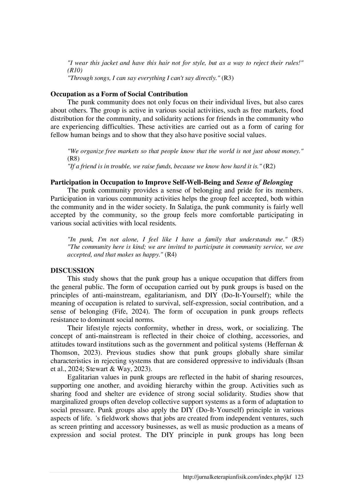 JURIS Exploring Occupational Therapy in the Punk Community A Qualitative Ethnographic Study
