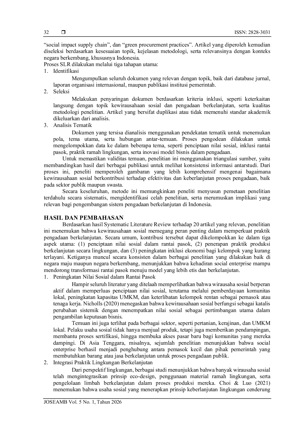 JURIS Peran Teknologi Digital Dalam Meningkatkan Transparansi Pengadaan Berkelanjutan Oleh Wirausaha Sosial