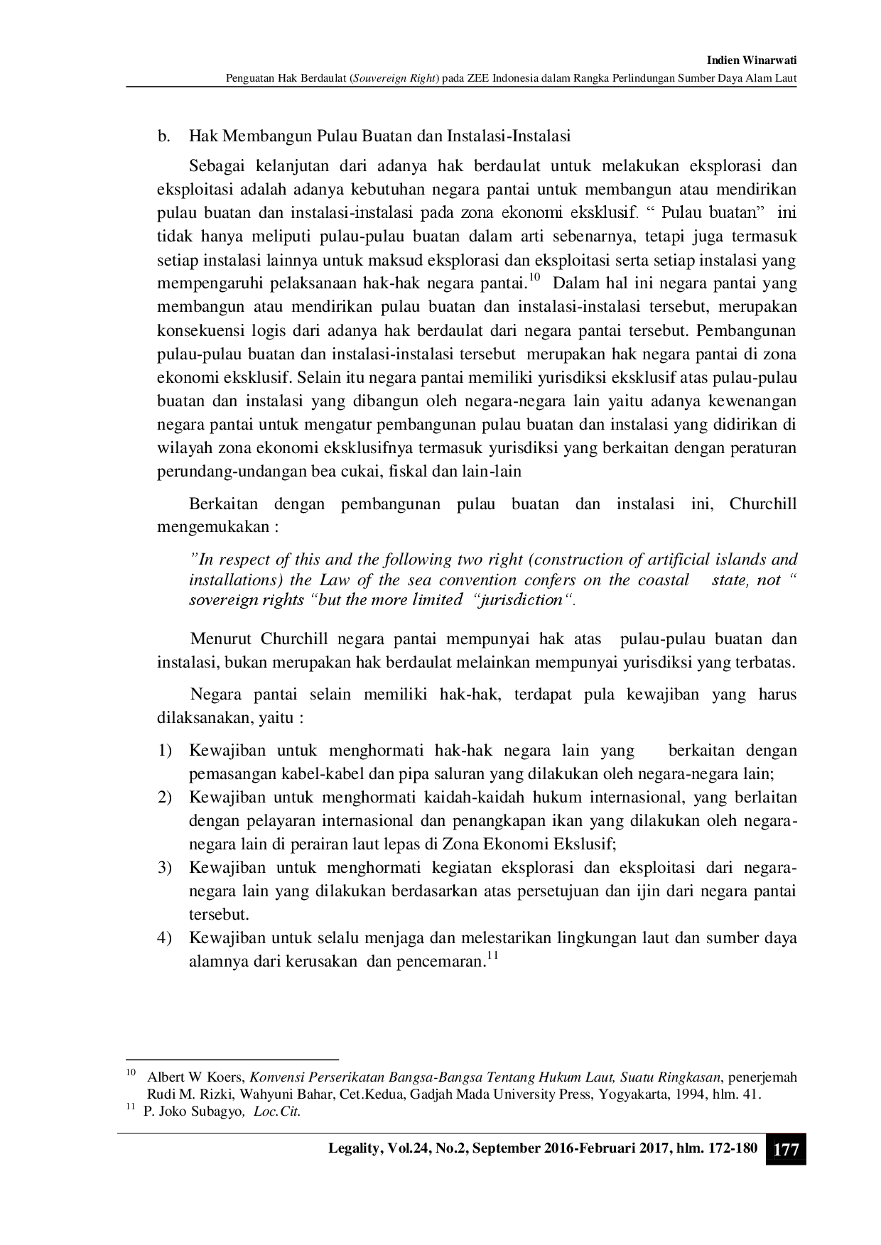 juris Penguatan Hak Berdaulat Souvereign Right Pada ZEE Indonesia Dalam Rangka Perlindungan Sumber Daya Alam Laut