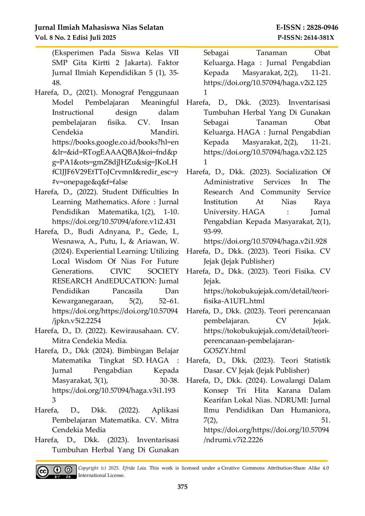 JURIS Pengaruh Kepemimpinan Terhadap Semangat Kerja Pegawai di Kantor Camat Ulususua Kabupaten Nias Selatan