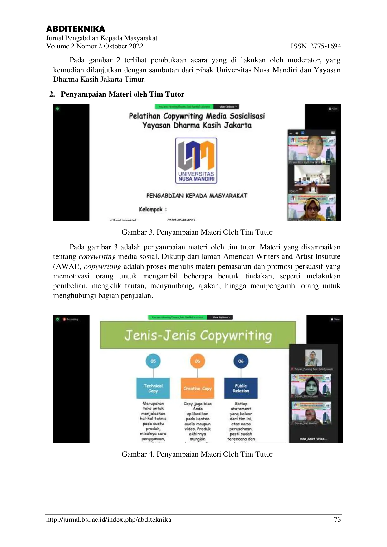 JURIS Pelatihan Copywriting Media Sosial Pada Yayasan Dharma Kasih Jakarta Utara