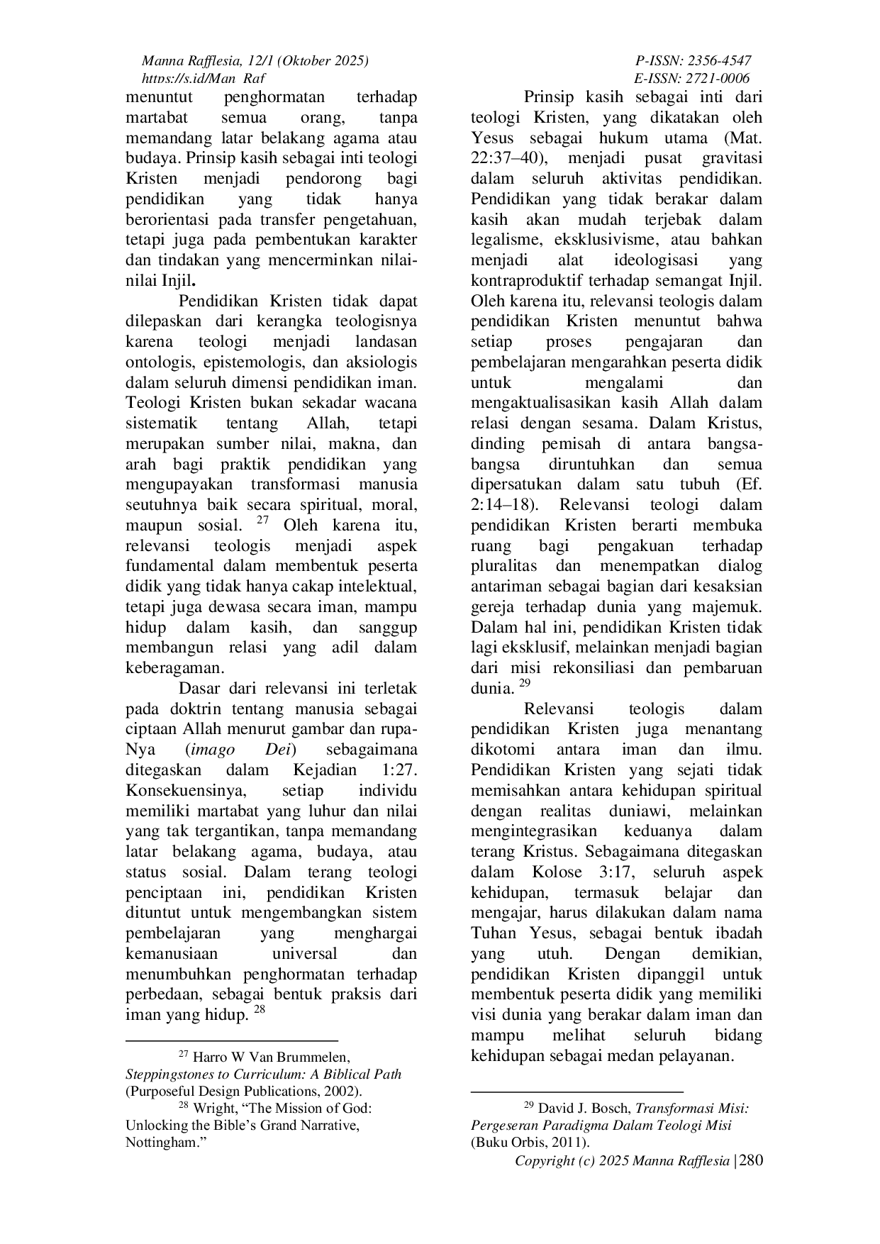 JURIS Formasi Iman Dan Moderasi Beragama TeologisAcPedagogis Membangun Sikap Toleran Dalam Kekristenan Di Era Pluralistik