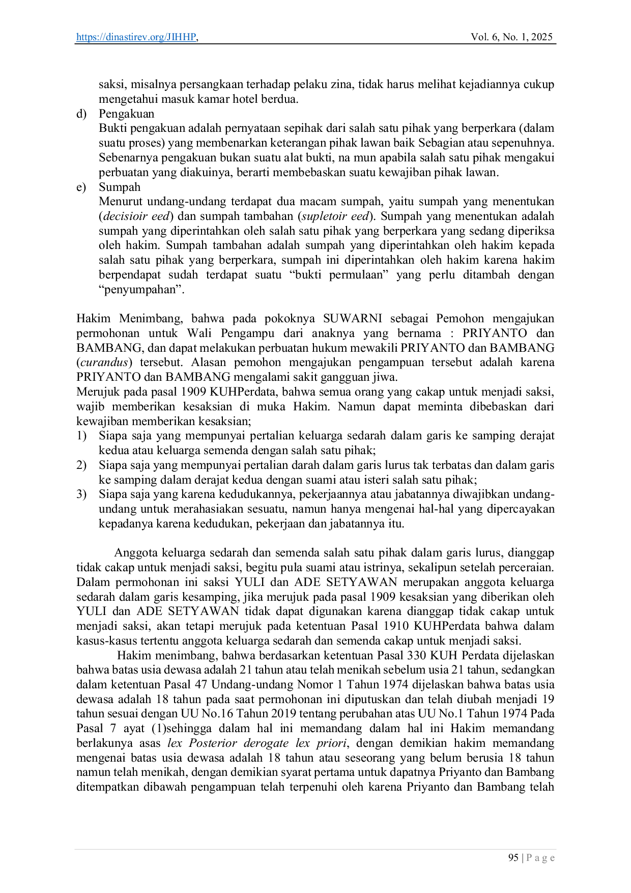 JURIS Perlindungan Hukum Atas Hak Keperdataan Bagi Orang Dibawah Pengampuan Studi Kasus Putusan Nomor 70 Pdt P 2018 PN Banyumas