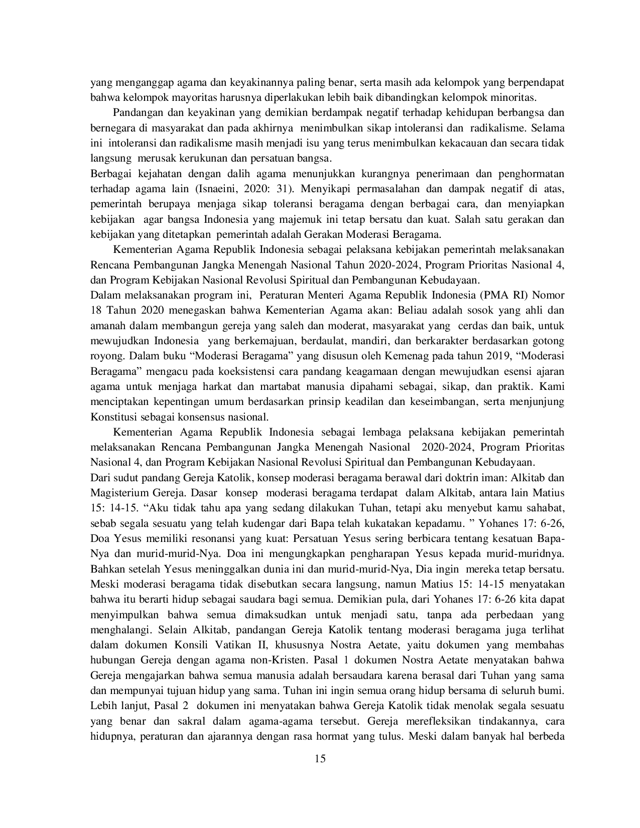 JURIS Mewujudkan Toleransi melalui Moderasi Beragama Dalam Pandangan Gereja Katolik