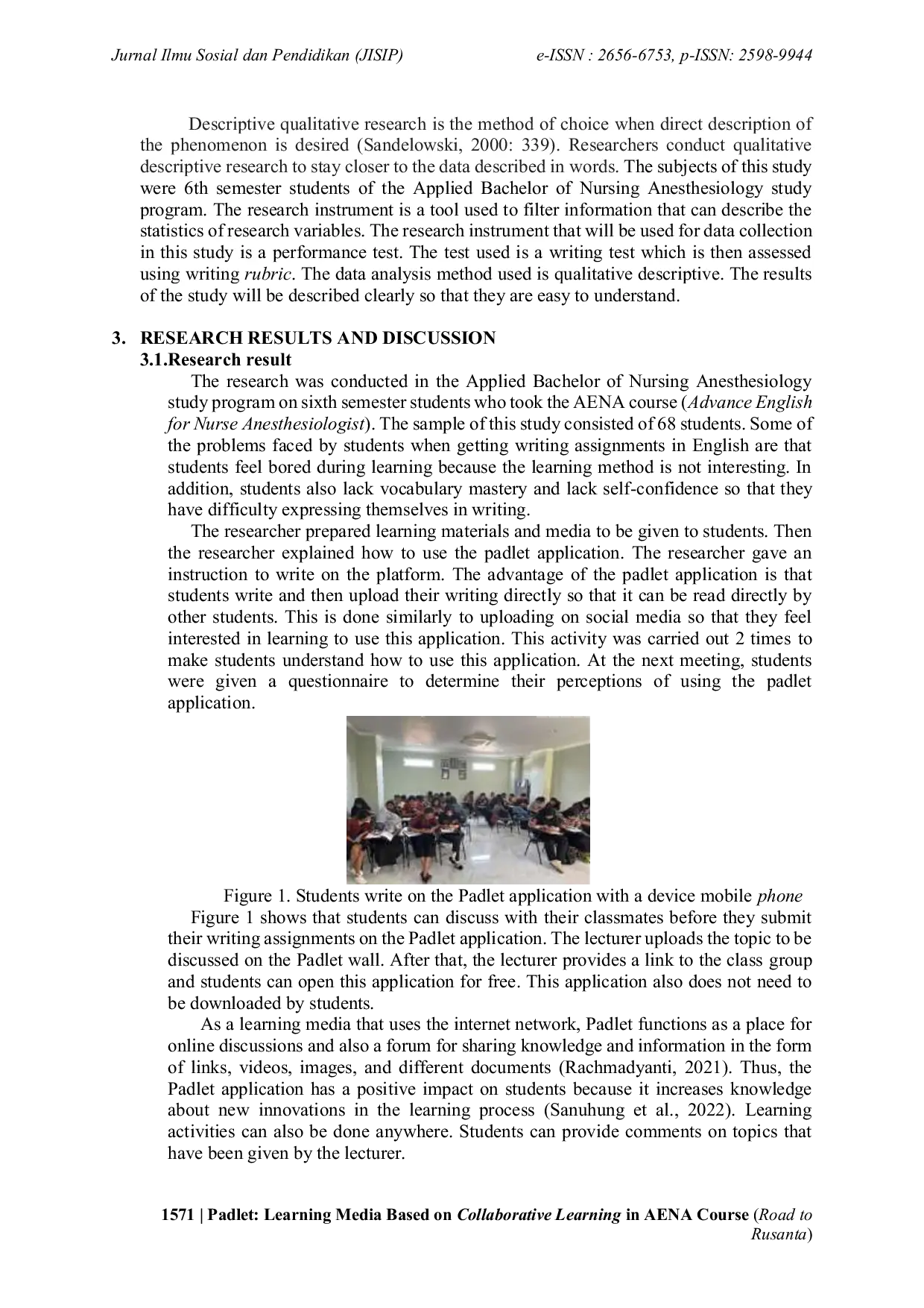 JURIS Padlet Learning Media Based on Collaborative Learning In AENA Course