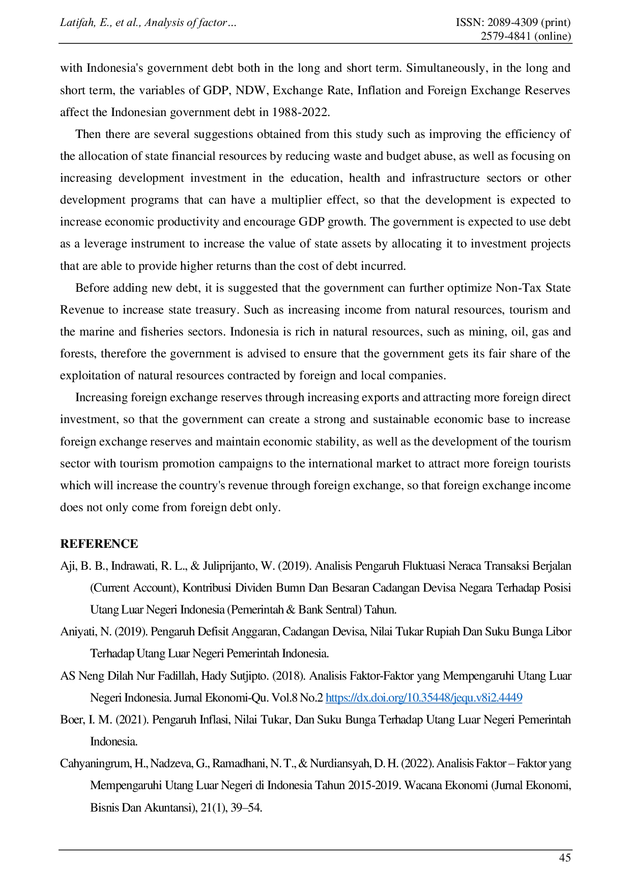 JURIS Analysis of Factors Affecting Indonesian Government Debt