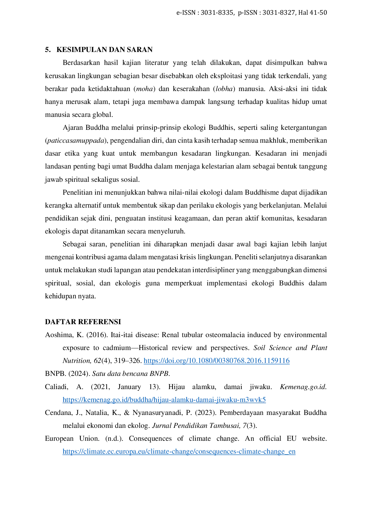 JURIS Peran Ekologi Buddhis dalam Membentuk Kesadaran Lingkungan Umat Buddha Studi Pustaka Kualitatif