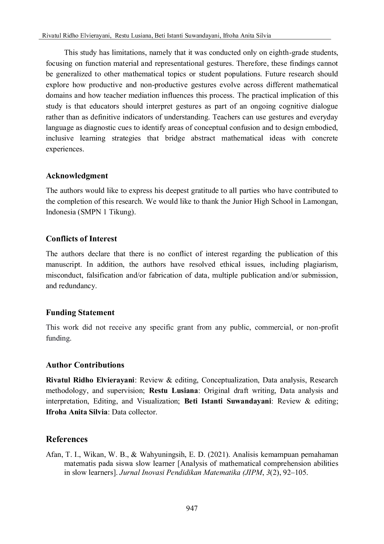 JURIS Understanding mathematical concepts in students with borderline intellectual functioning Insights from representational gestures