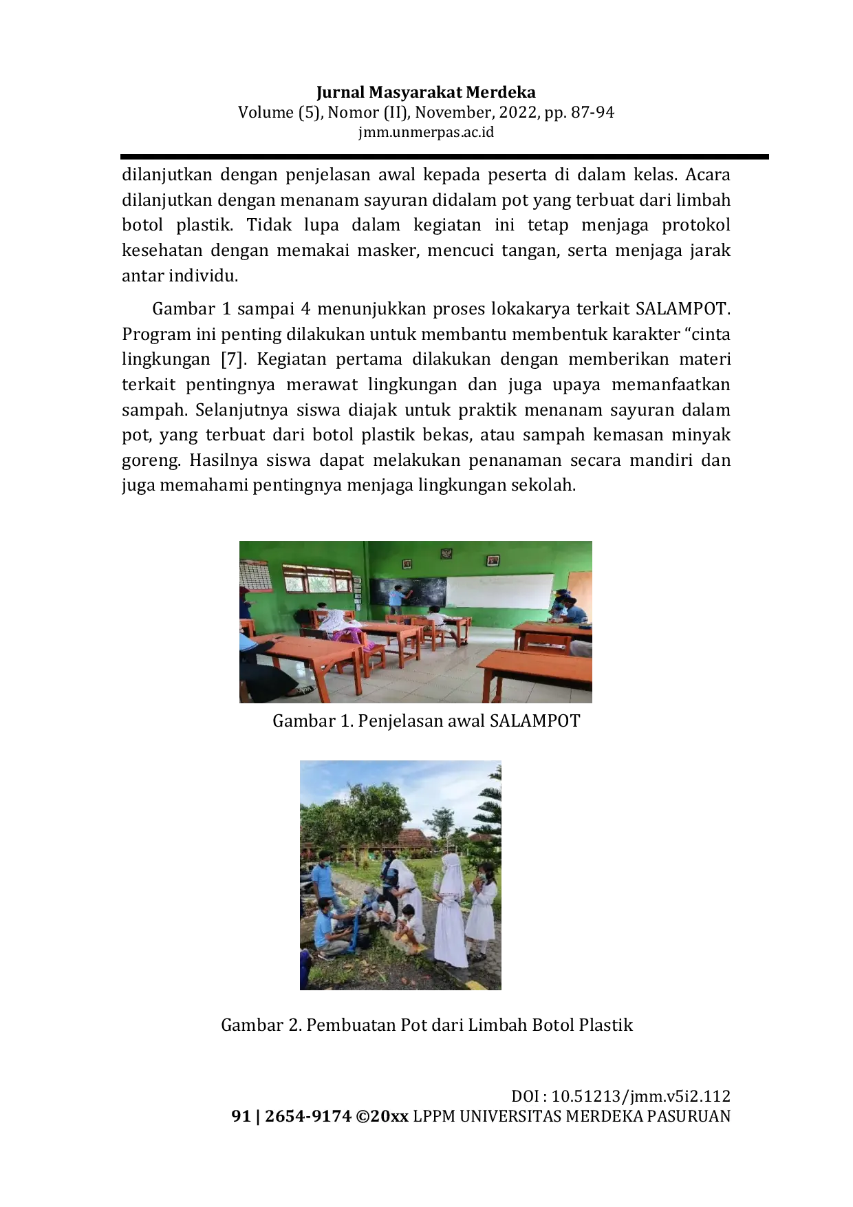 JURIS Budidaya Sayuran Dalam Pot SALAMPOT Sebagai Inovasi Pemanfaatan Limbah Plastik