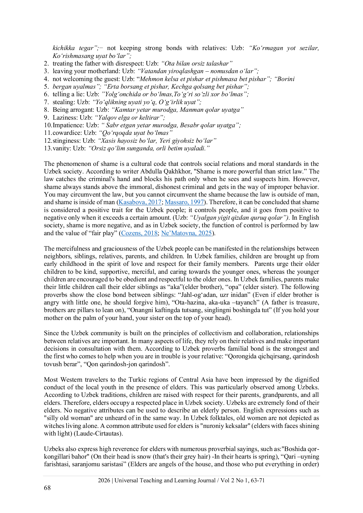JURIS Linguacultural Features of English and Uzbek Paremias
