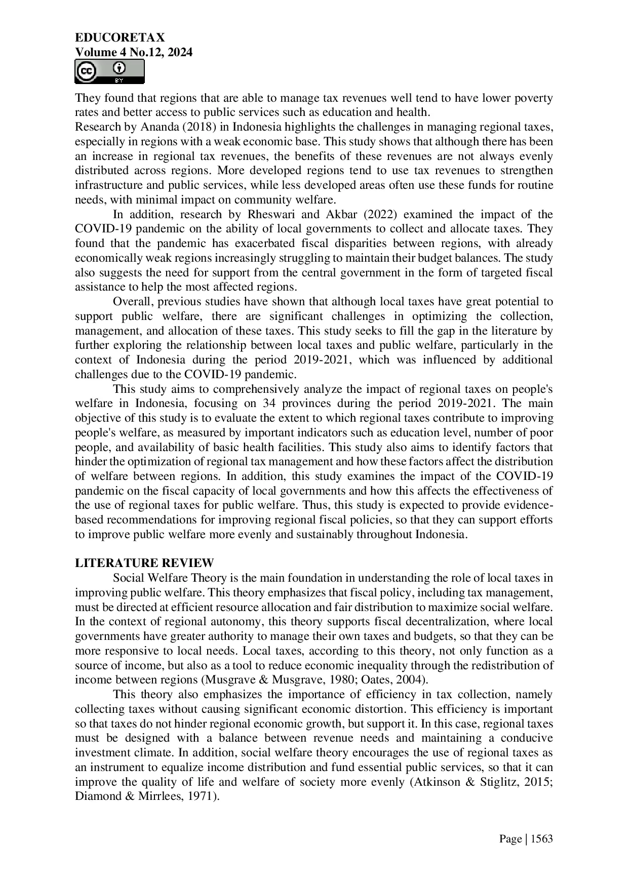 JURIS The impact of local tax revenue on society welfare