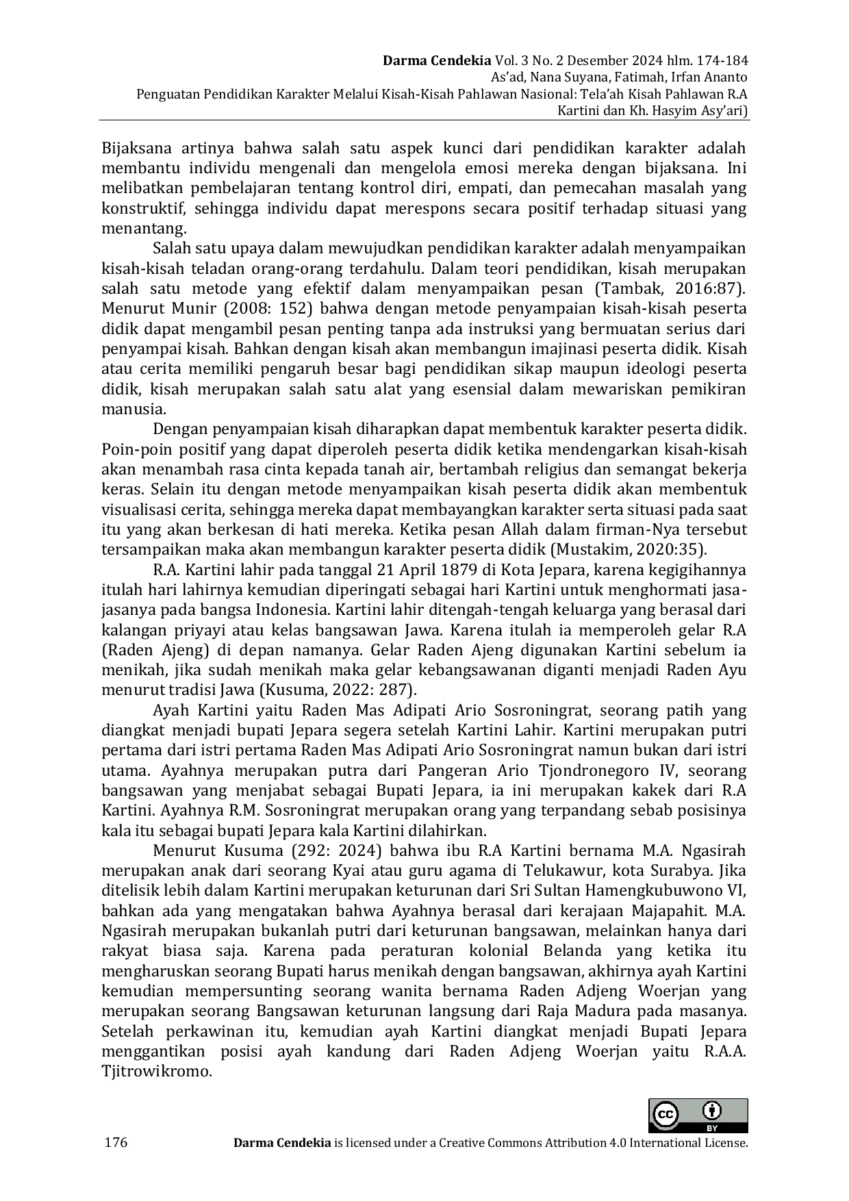 JURIS Penguatan Pendidikan Karakter Melalui Kisah Kisah Pahlawan Nasional Tela ah Kisah Pahlawan R A Kartini Dan Kh Hasyim Asy ari