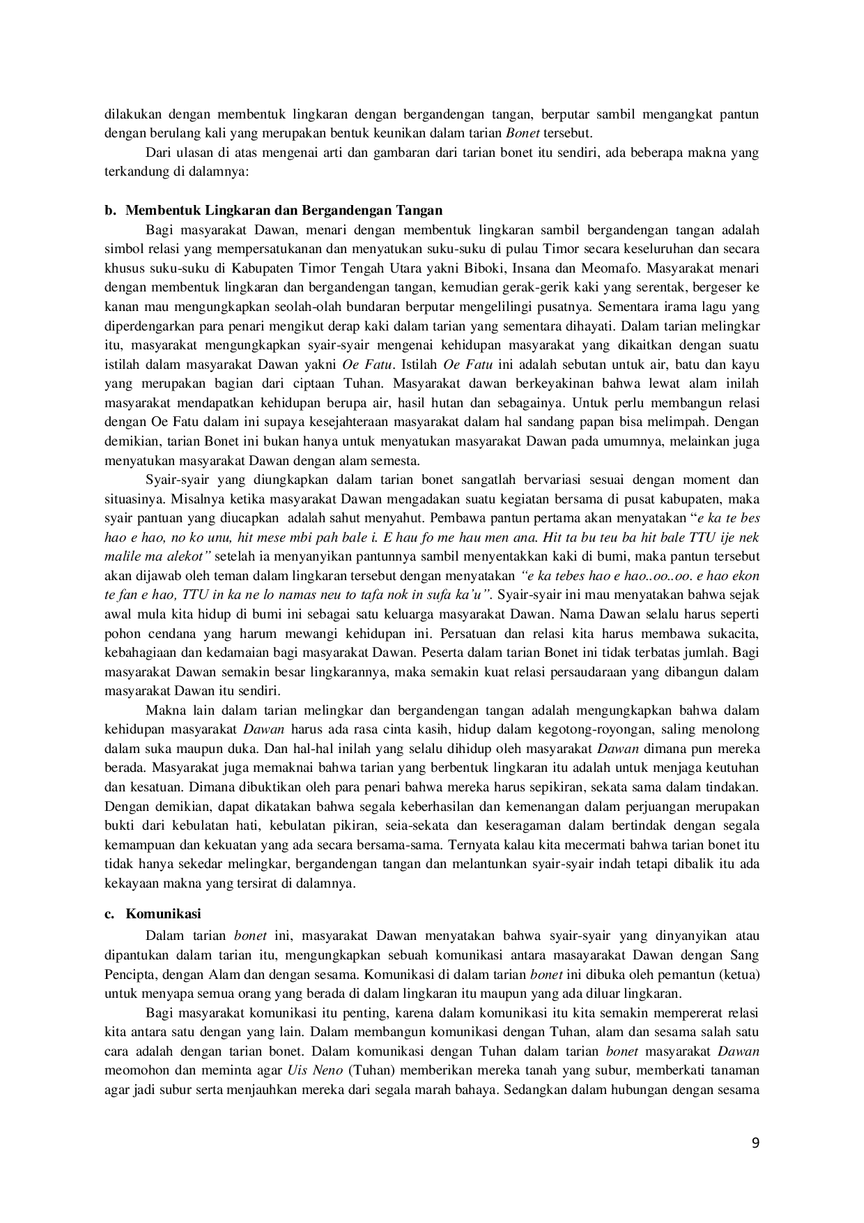 JURIS Korelasi Makna Tarian Bonet Masyarakat Dawan Dengan Konsep Relasi Martin Buber Sebuah Study Komparasi dengan Pendekatan Filosofis