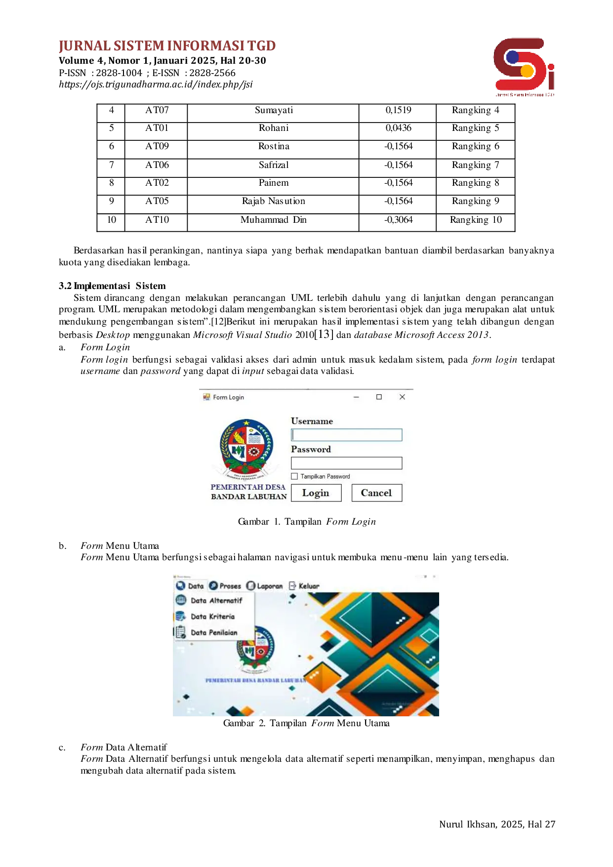 JURIS Sistem Pendukung Keputusan Menentukan Pemberian BLT Dana Desa Menggunakan Metode MABAC