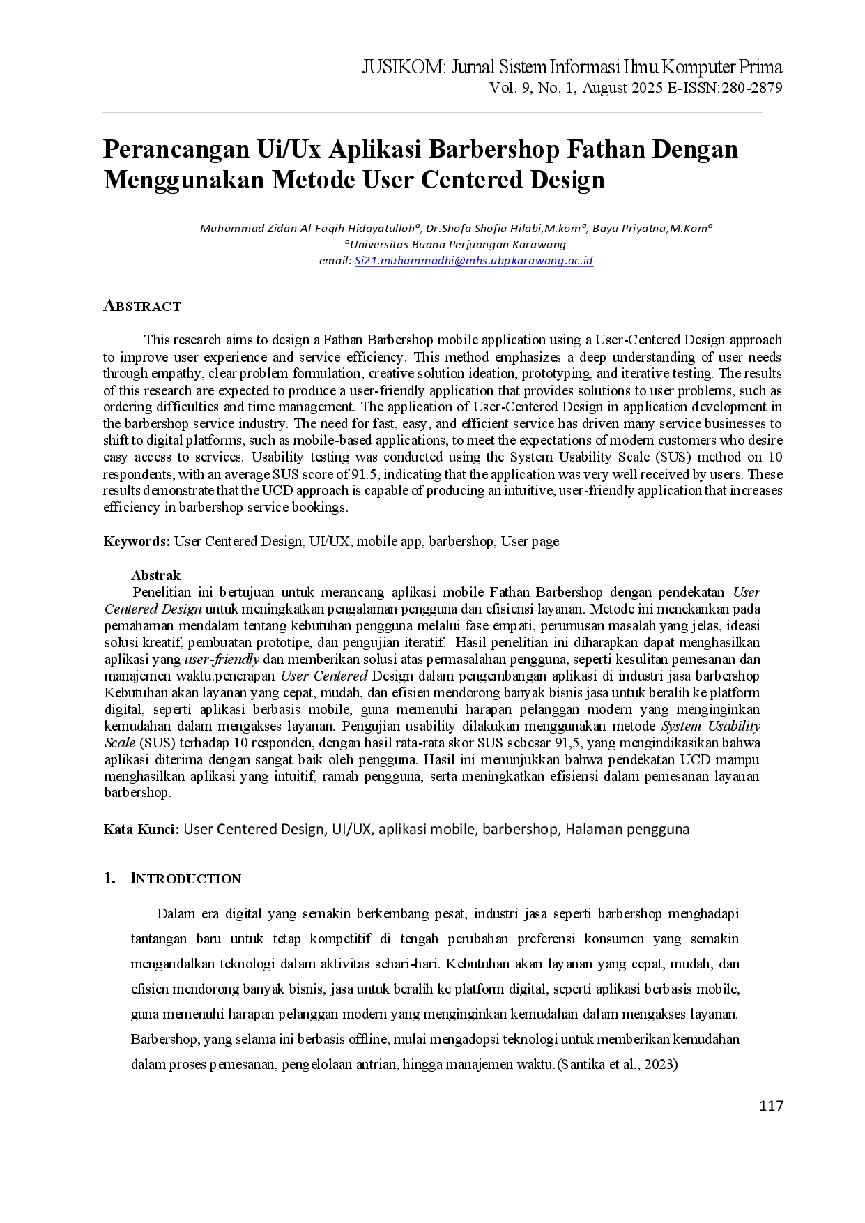 juris PERANCANGAN UI UX APLIKASI BARBERSHOP FATHAN DENGAN MENGGUNAKAN METODE USER CENTERED DESIGN UCD Pada Aplikasi Fathan Barbershop
