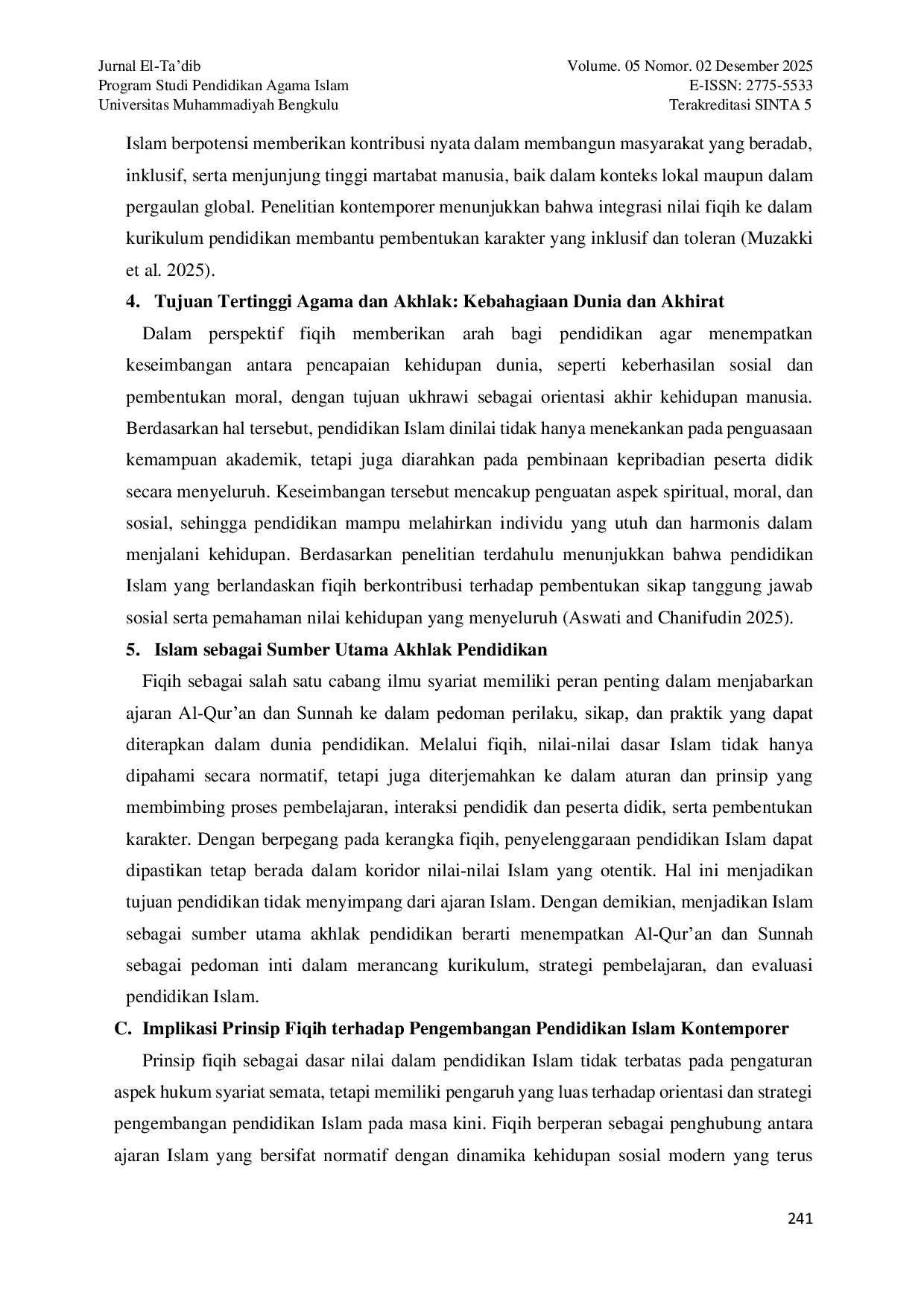 JURIS Prinsip Landasan Pendidikan Islam Dalam Perspektif Fiqih