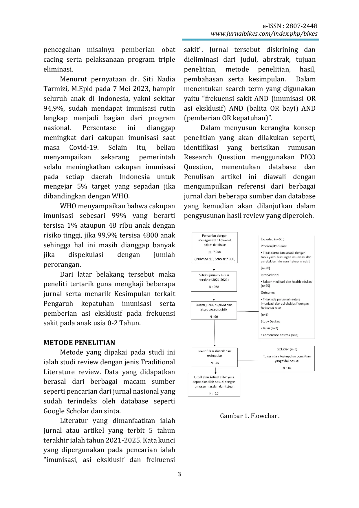 JURIS Pengaruh Kepatuhan Imunisasi dan Pemberian Asi Eksklusif Terhadap Frekuensi Sakit Pada Anak Usia 0 2 Tahun Literatur Review